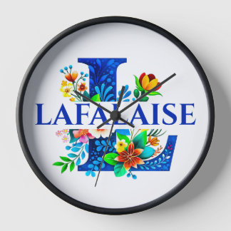 LAFALAISE Cadre en bois noir de 10". Horloge #2906