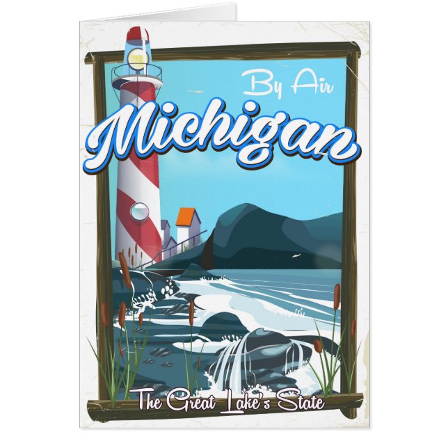 L'affiche de voyage du phare du Michigan!. (Devant)