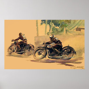 L'affiche rétro vintage Art déco de la course