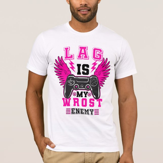 "Lag is my worst enemy" - Gamer graphic T-shirt (Devant)