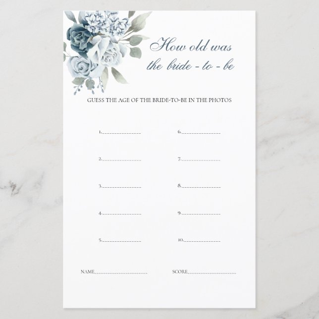 L'âge de la mariée florale jeu (Devant)