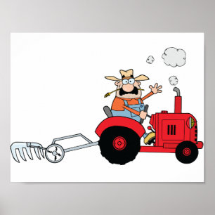 L'Agriculteur Sur Une Affiche De Tracteur