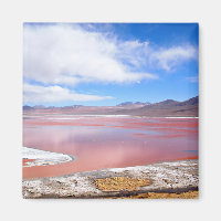 Laguna Colorada en Bolivie aimant carré