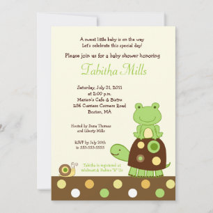 Laguna Frog & Turtle 5x7 Invitation Baby shower #2