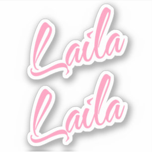 Laila Nom décoratif en rose x2 Sticker