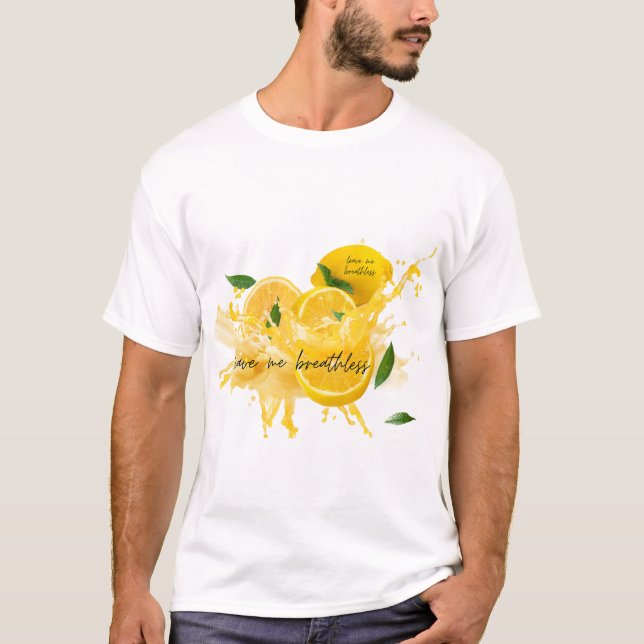 Laisse-moi respirer T-shirt citron et eau (Devant)