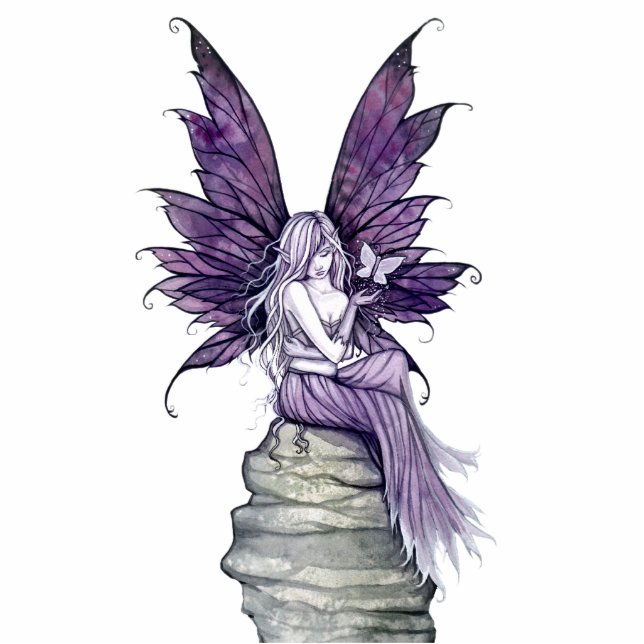 Laisser aller Fée et Papillon Photo Sculpture (Devant)