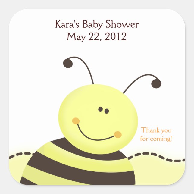 Laisser Bee Bumble Bee CARRÉ Favoriser Sticker (Devant)