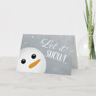 Laisser Il Neige Snowman Plier Carte de vacances