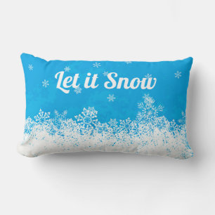 Laisser la neige Bleu Reversible Jeu Oreiller