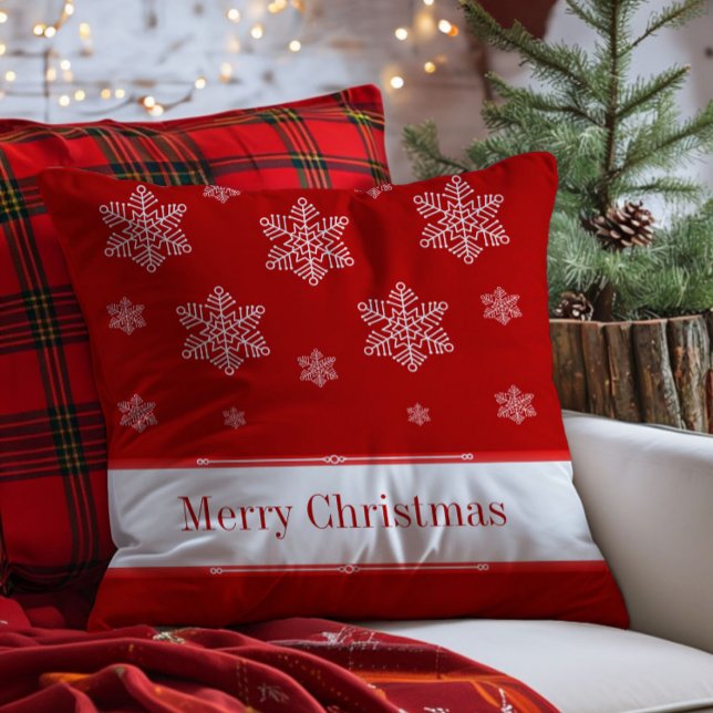 Laisser la neige Coussin de vacances, Rouge (Red Let it Snow Holiday Throw Pillow)