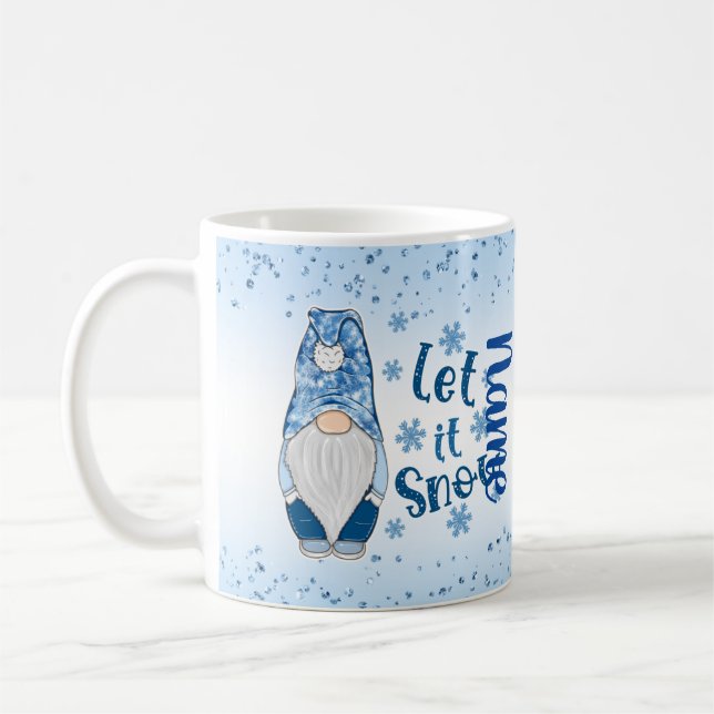 Laisser la neige Gnome Fête Café Mug Thé (Gauche)