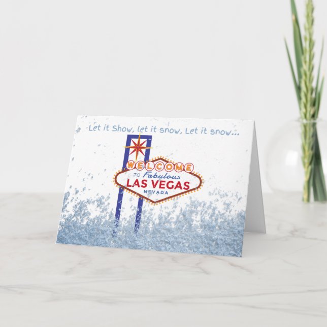 Laisser la neige Las Vegas carte de Noël (Devant)
