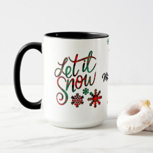 Laisser la neige Plaid Christmas Mug