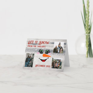 Laisser la neige pliée photo carte de Noël