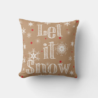 Laisser la neige sur Faux Kraft Coussin papier