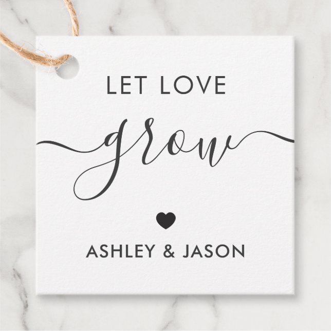 Laisser l'amour grandir, étiquette cadeau Plante,  (Devant)