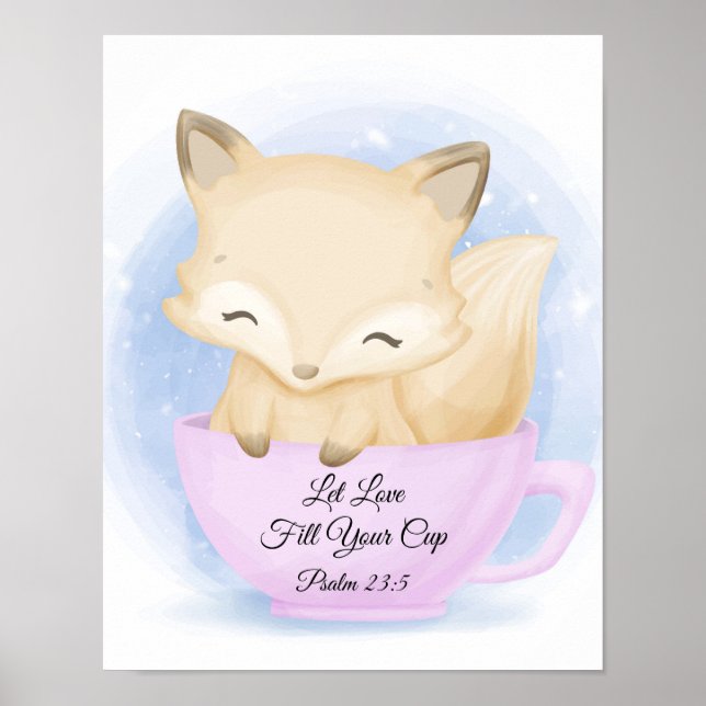 Laisser l'amour remplir la Coupe Fox Animal Poster (Devant)