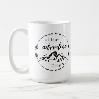 Laisser l'aventure commencer la Mug - noir et blan