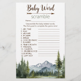 Laisser le Baby shower de jeu Aventure Word Scramb