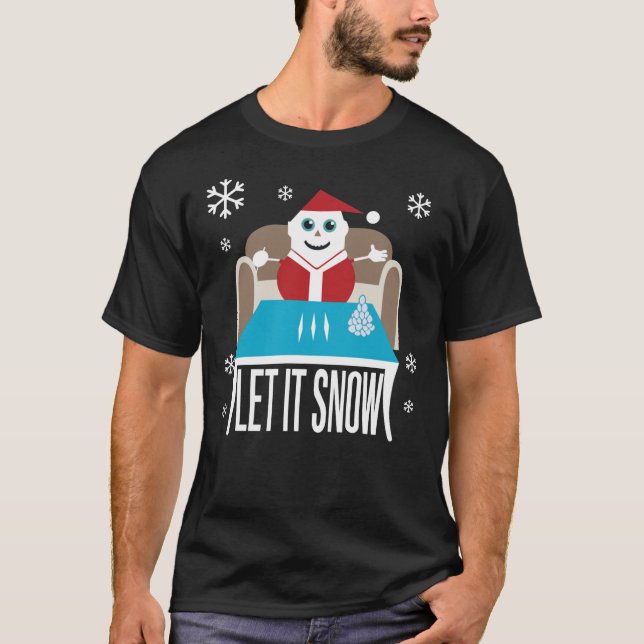Laisser Neige Drôle Noël Essentiel T-shirt (Devant)