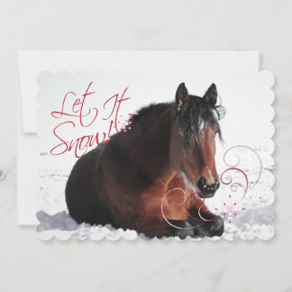 Laisser Neige Equine Carte Vacances
