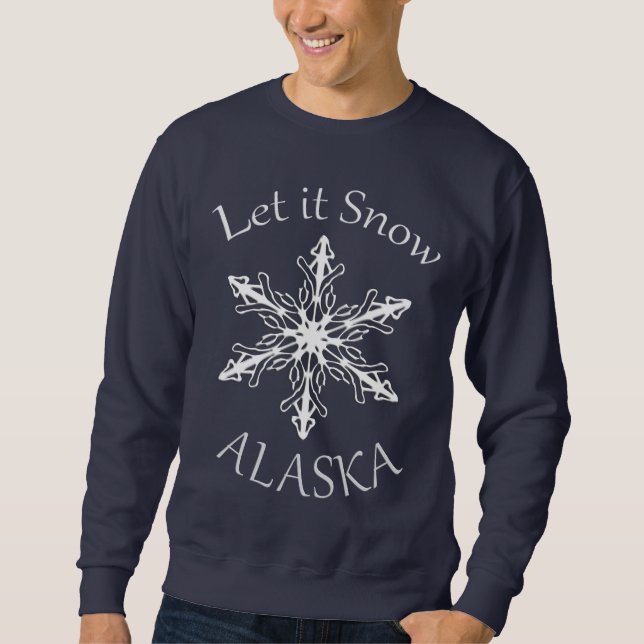 Laisser neiger Alaska Mens Navy Blue Sweatshirt (Devant)