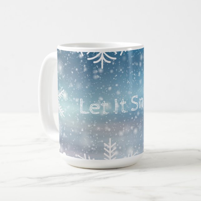 Laisser neiger hiver Météo Coupe de neige Mug (Devant gauche)