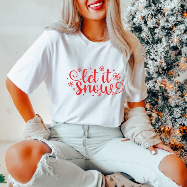 Laisser neiger le T-shirt de Noël des femmes (Créateur téléchargé)