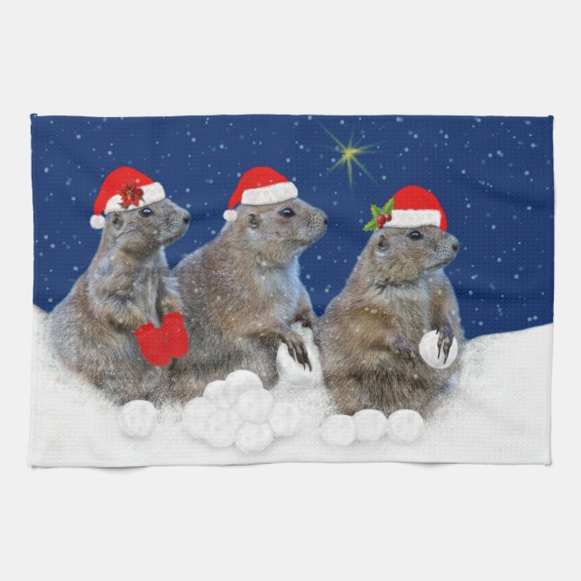 Laisser neiger Noël serviette de cuisine (Horizontal)