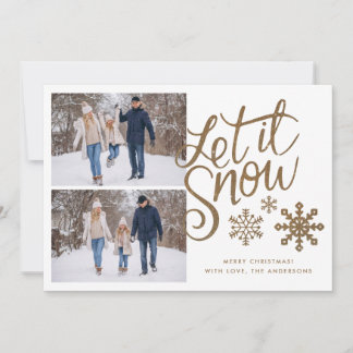 Laisser neiger Noël vacances 2 Carte photo