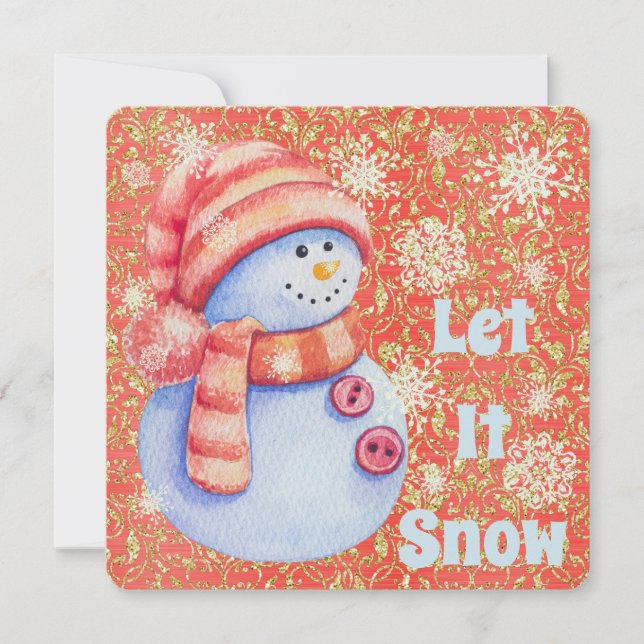 Laisser neiger Snowman Carte Appartement (Devant)
