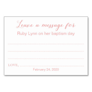 Laisser Un Message Baptême Cartes De Baptême Rose