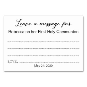 Laisser Un Message Communion Baptême Carte Christe