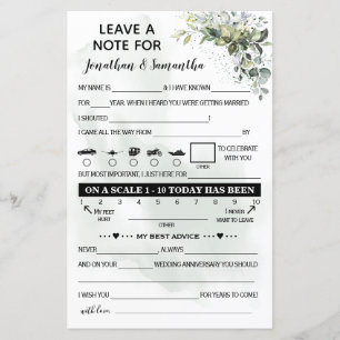 Laisser une note bilingue eucalyptus mariage