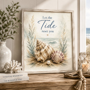 Laissez la marée vous réinitialiser Art mural coqu