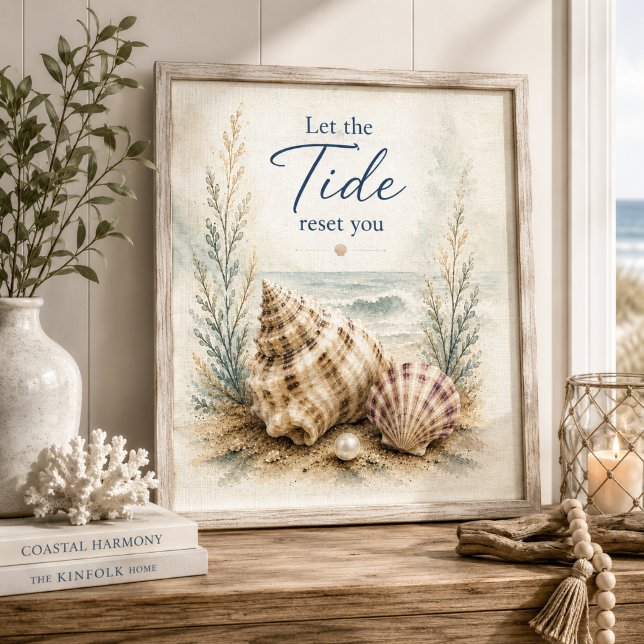 Laissez la marée vous réinitialiser Art mural coqu (Créateur téléchargé)