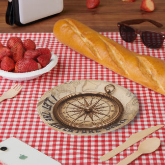 Laissez l'Aventure Commencer Assiette en Papier de