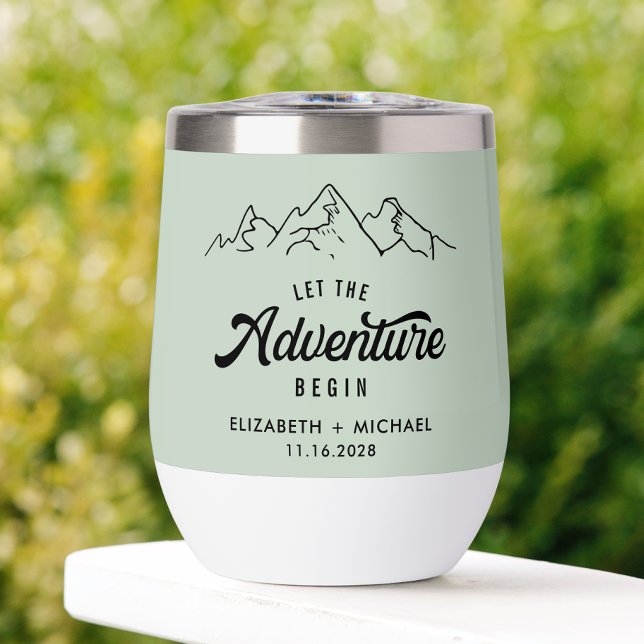 Laissez L'Aventure Commencer Sage Green Mariage (Créateur téléchargé)