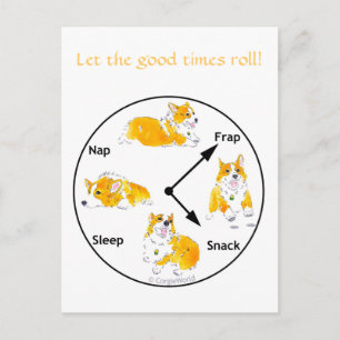 Laissez le bon temps tourner ! Carte postale Corgi