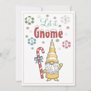Laissez-le Gnome Snowflakes Carte de Noël