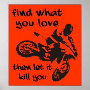 Laissez-le Vous Tuer Moto Cross Poster Panneau