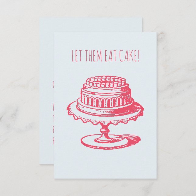 Laissez-Les Manger Du Gâteau Invitations De Fête A (Devant / Derrière)
