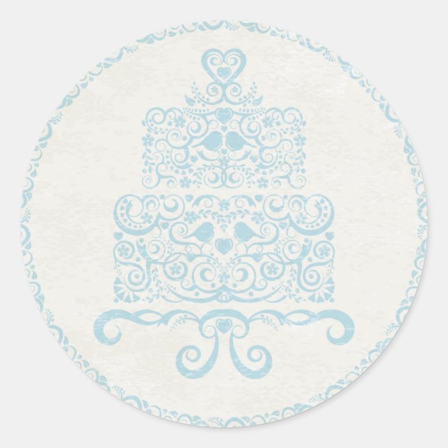 Laissez-Les Manger Sticker Gâteau - Bleu (Devant)