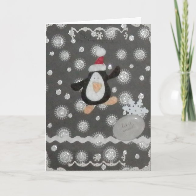 Laissez lui neiger ! Carte de Noël de vacances de (Devant)