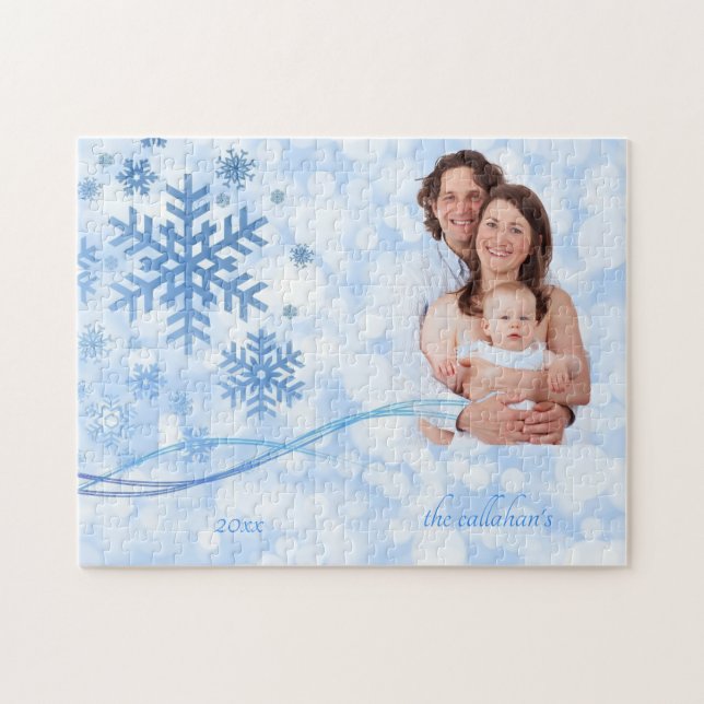 Laissez lui neiger puzzle bleu (Horizontal)
