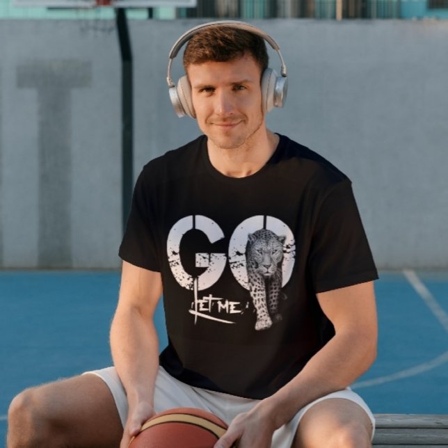 Laissez-moi ALLER Leopard noir moderne T-shirt (Créateur téléchargé)