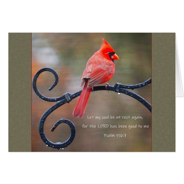 Laissez mon âme se reposer Carte de note Cardinal  (Devant Horizontal)