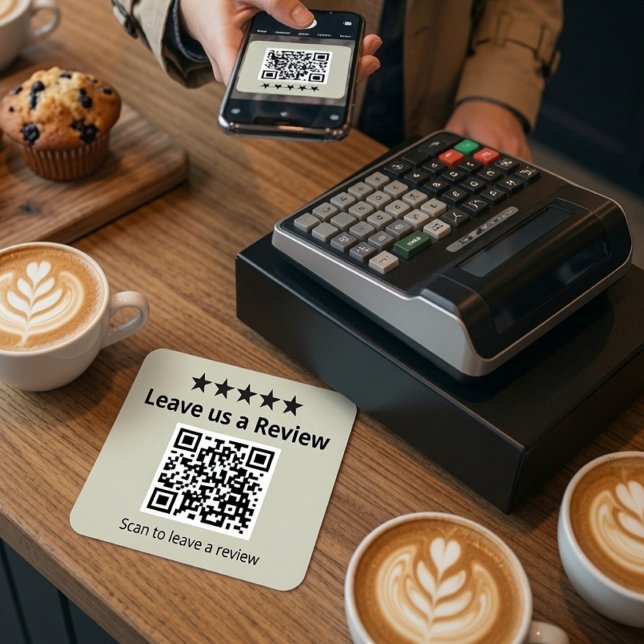 Laissez-nous un autocollant de code QR de révision (Créateur téléchargé)