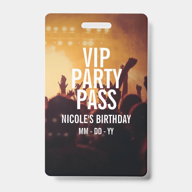 Laissez-passer pour fête d'anniversaire VIP Badge  (Avant)